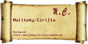Malitsky Cirilla névjegykártya
